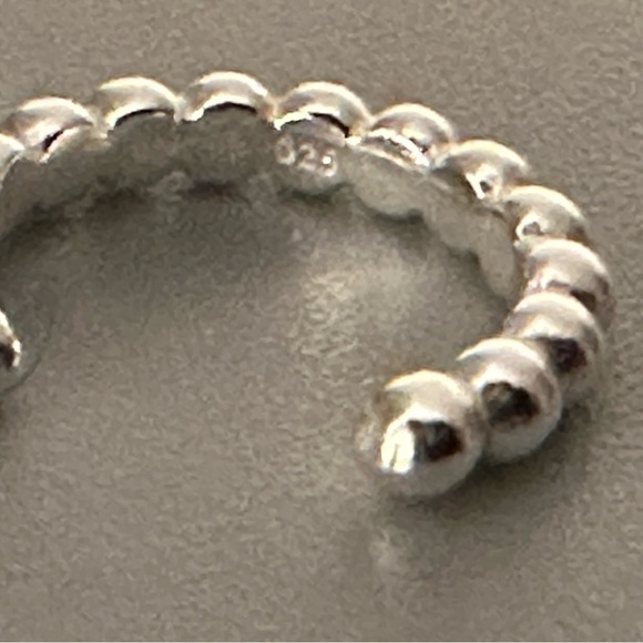 Sterling Silver Beaded Ear Cuff - Picture 9 of 10